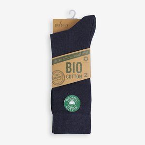 Men’s Premium Crew Socks 2-Pack, Made with Organic Cotton Navy
